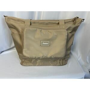 The Foldie Travel Bag Tan Lg 40L Weekender Exandable Foldable Carry On